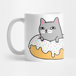 Donut Cat - Grey Cat White Icing Mug